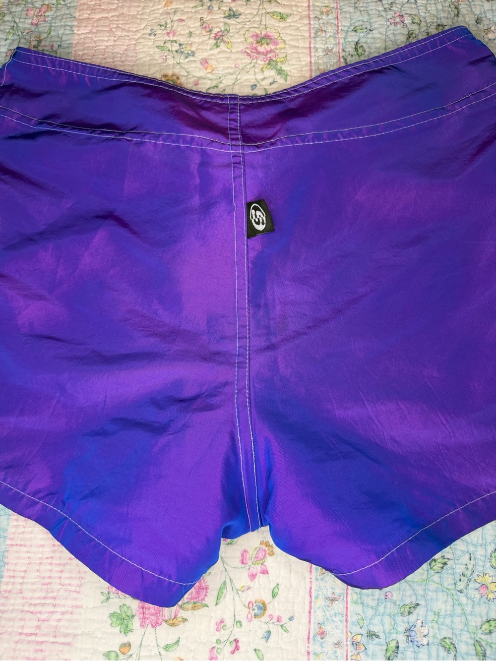 VTG 90s Y2K Surf Style Purple Iridescent Windbreaker Jacket & Board Shorts SM - Picture 5 of 15